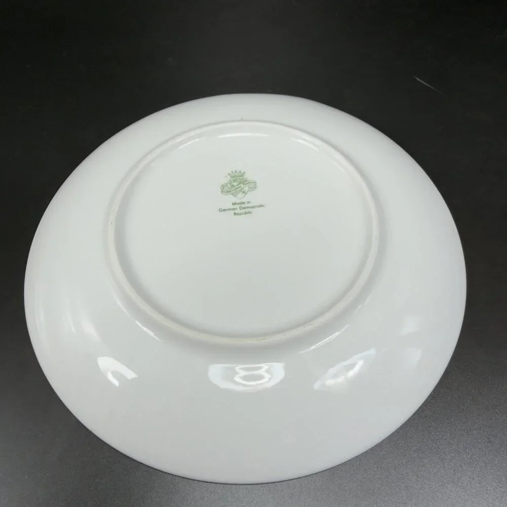 JL Menau Henneberg German Democratic Republic Dish Plate 7inch‎ Plates Set 3 VTG